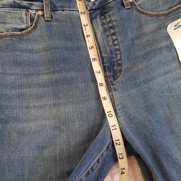 Seven 7 NWT Mars Blue Tummyless High Rise 5 Pockets Denim Skinny Jeans Size 16 - Picture 4 of 14
